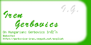 iren gerbovics business card